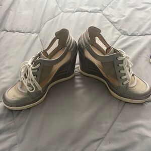 Carlton silver  Luxury Rebel mesh fashion sneakers - size 38